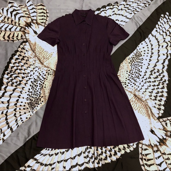 HP💛✨Theory Meili Purple Button Up Shirt Dress - Picture 5 of 7